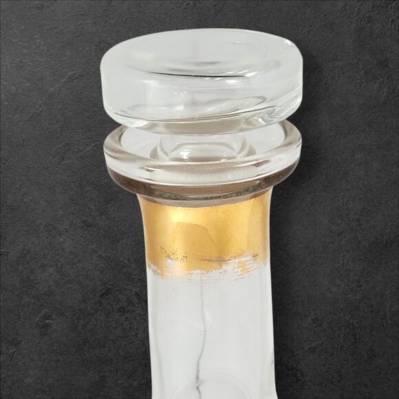 Vintage Culver Tortoiseshell Decanter with Stopper 22K Gold Barware Brown - Picture 4 of 12